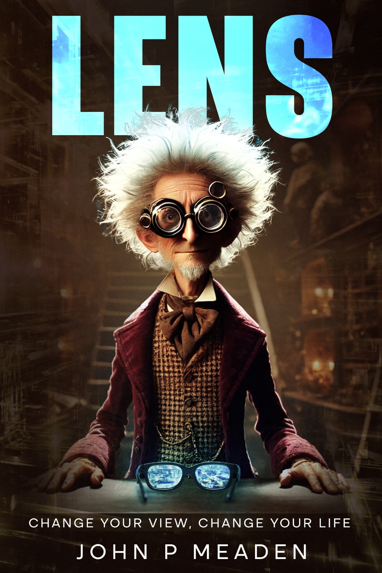 Lens book cover by John P. Meaden